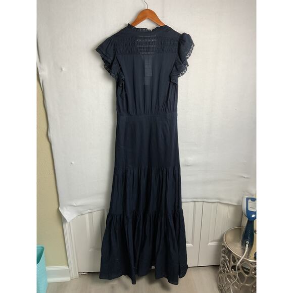 Veronica Beard Womens Satori Dress Black Ink Size 6 2205CO35D067 NWT Damaged - Picture 4 of 14